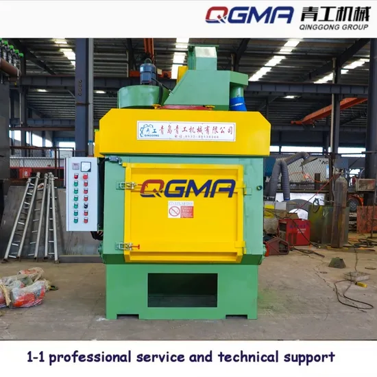 Прочная дробеструйная машина с резиновым ленточным конвейером для промышленного применения